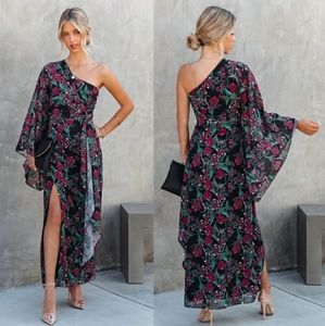 Floral one shoulder maxi dress, Vici, Medium